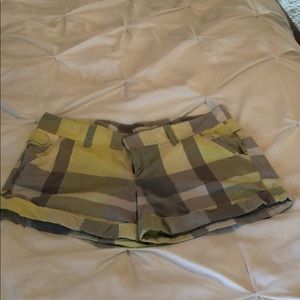 Old Navy Yellow, White, Grey plaid shorts